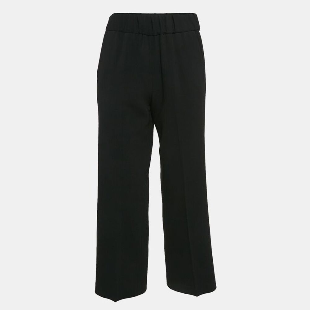 Boutique Moschino Black Crepe Wide Leg Pants S